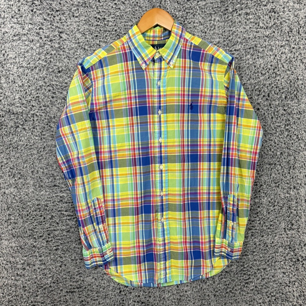 Polo Ralph Lauren Shirt Mens Medium Multicolor Plaid Classic Fit Button Down - Picture 2 of 16